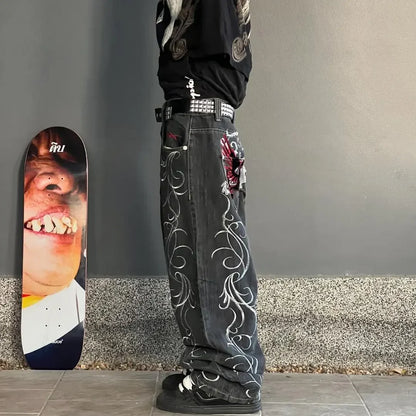 Y2K Streetwear Hop Jeans Hip Baggy Wide Men Vintage Leg Pants