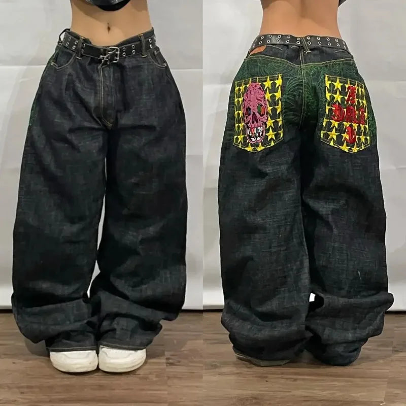 Y2K Streetwear Hop Jeans Hip Baggy Wide Men Vintage Leg Pants