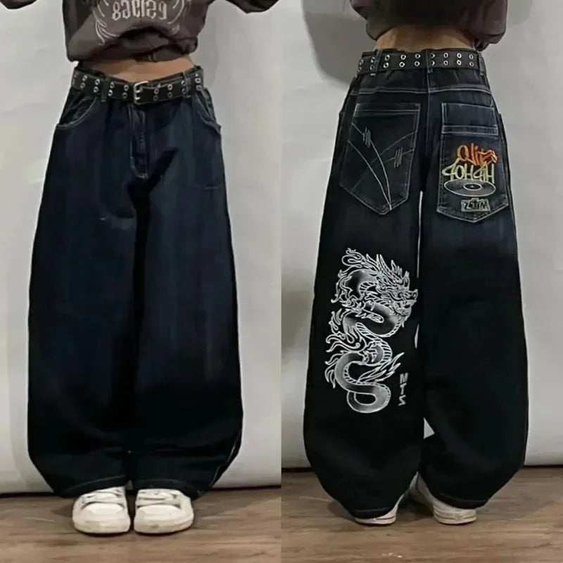 Y2K Streetwear Hop Jeans Hip Baggy Wide Men Vintage Leg Pants