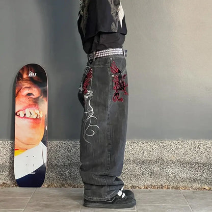 Y2K Streetwear Hop Jeans Hip Baggy Wide Men Vintage Leg Pants