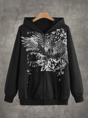Y2K Casual Vintage Gothic Stylish Zip Up Hoodie