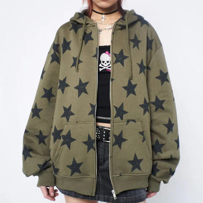 Vintage Oversized Stylish Star Grunge Hoodie