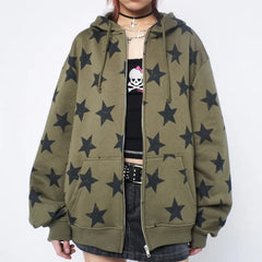 Vintage Oversized Stylish Star Grunge Hoodie