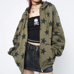 Vintage Oversized Stylish Star Grunge Hoodie