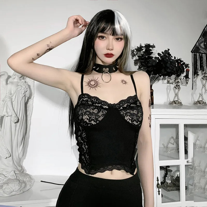 Gothic Lace Punk Crop Top