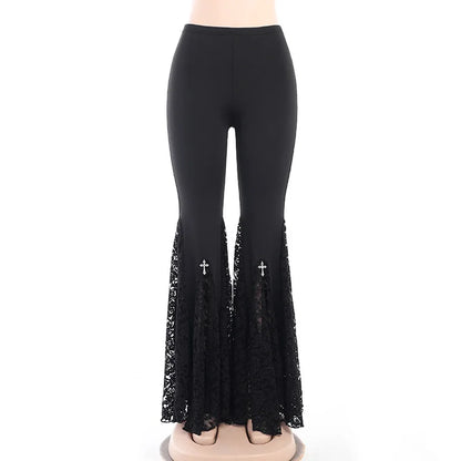 Dark Gothic Halloween Flared Pants