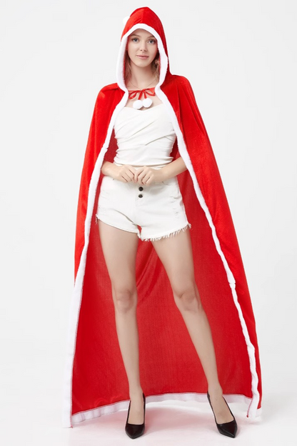 Red Hooded Cape   Party Christmas Outerwear