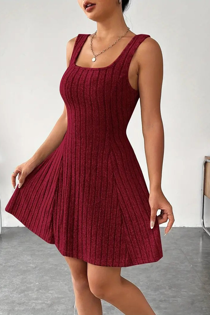 Hooded Long Sleeve Sleeveless A Shape Sweater Dress