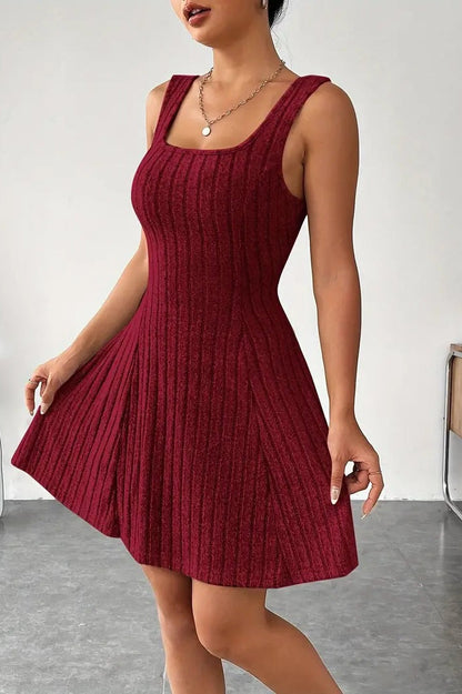 Hooded Long Sleeve Sleeveless A Shape Sweater Dress