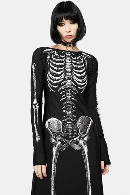 Gothic Long Sleeve Halloween Dress