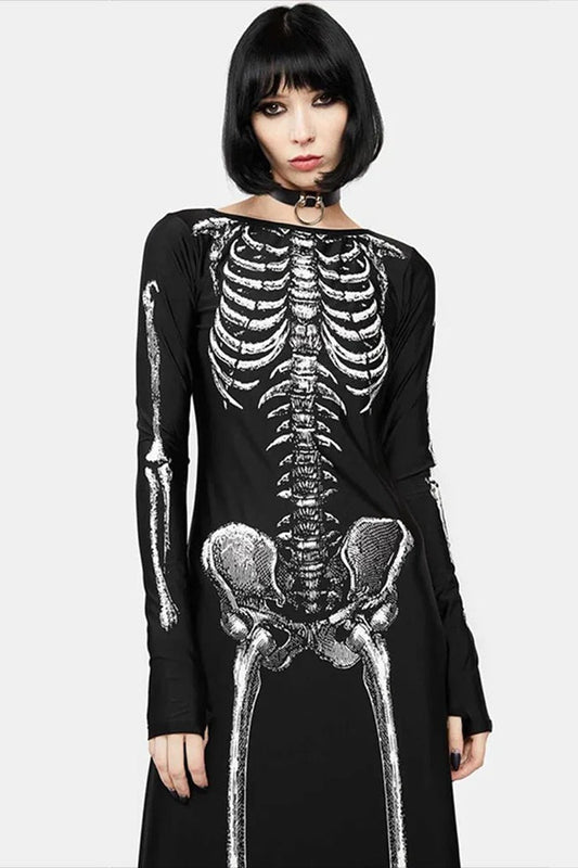 Gothic Long Sleeve Halloween Dress