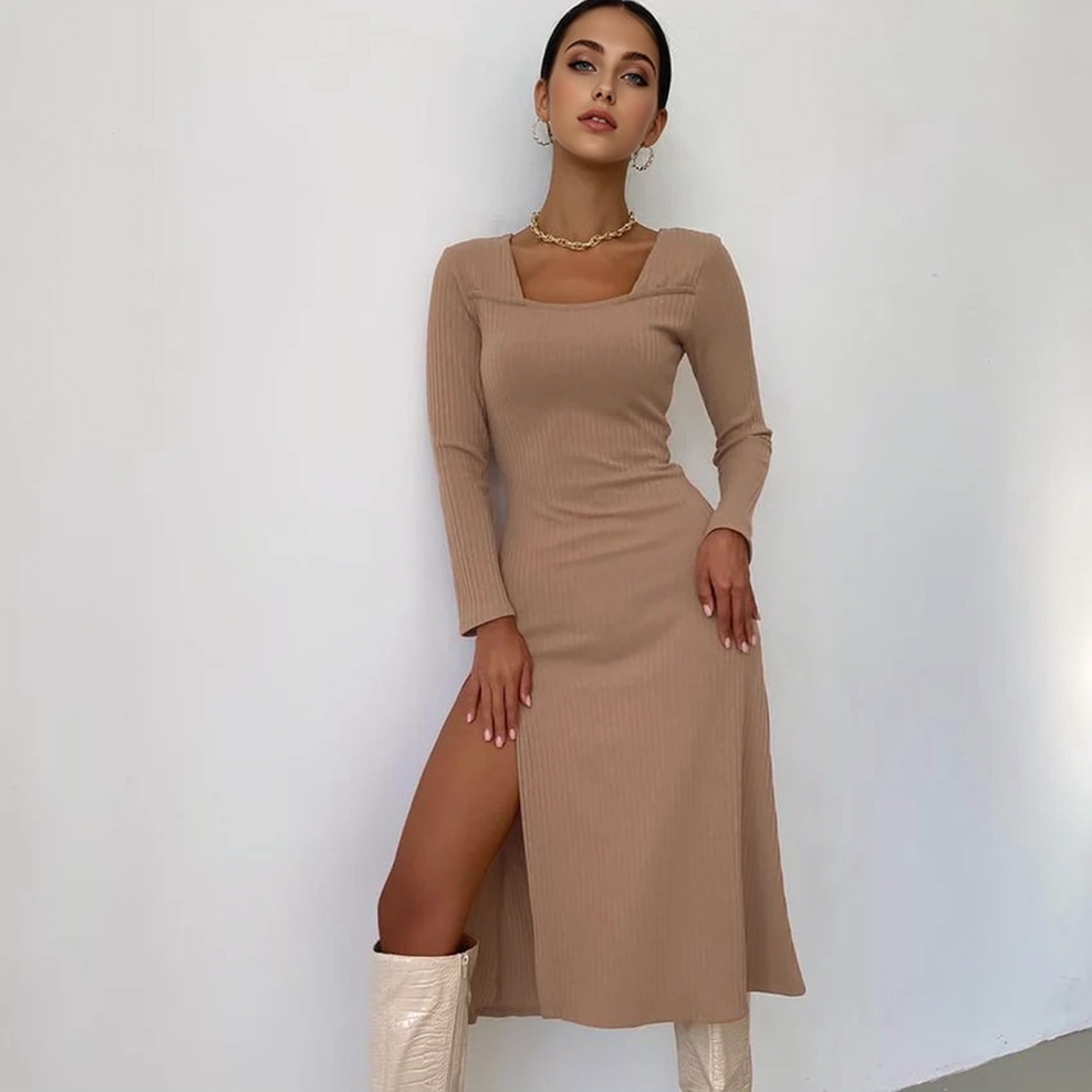 Julia Fashion - Sexy Split Knitted Dress