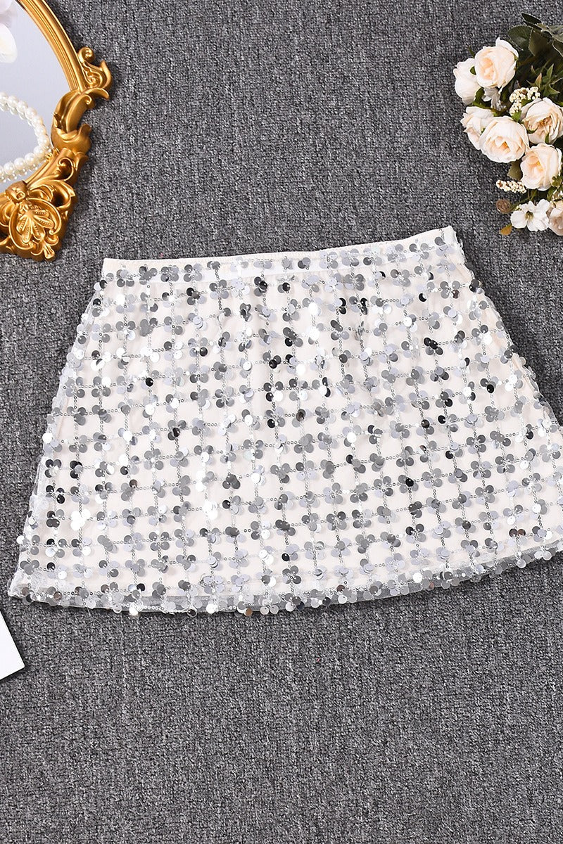 Sequin A-Line Bodycon Christmas Skirt