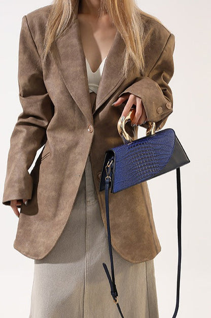 Crocodile Pattern PU Chic Tote Shoulder Crossbody Bag