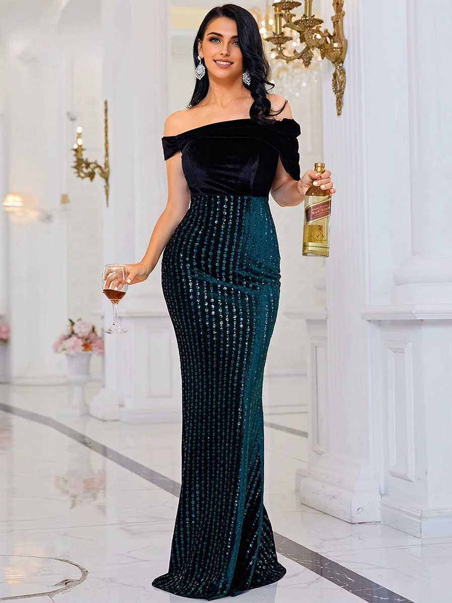 JuliaFashion - 2024 Sexy Tube Backless Sequins Elegant Bodycon Dress