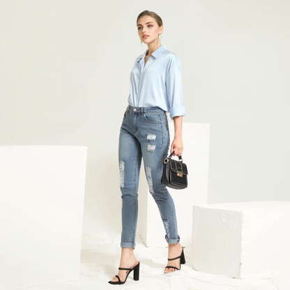 Julia Fashion - Fashion Women High Waist Jeans