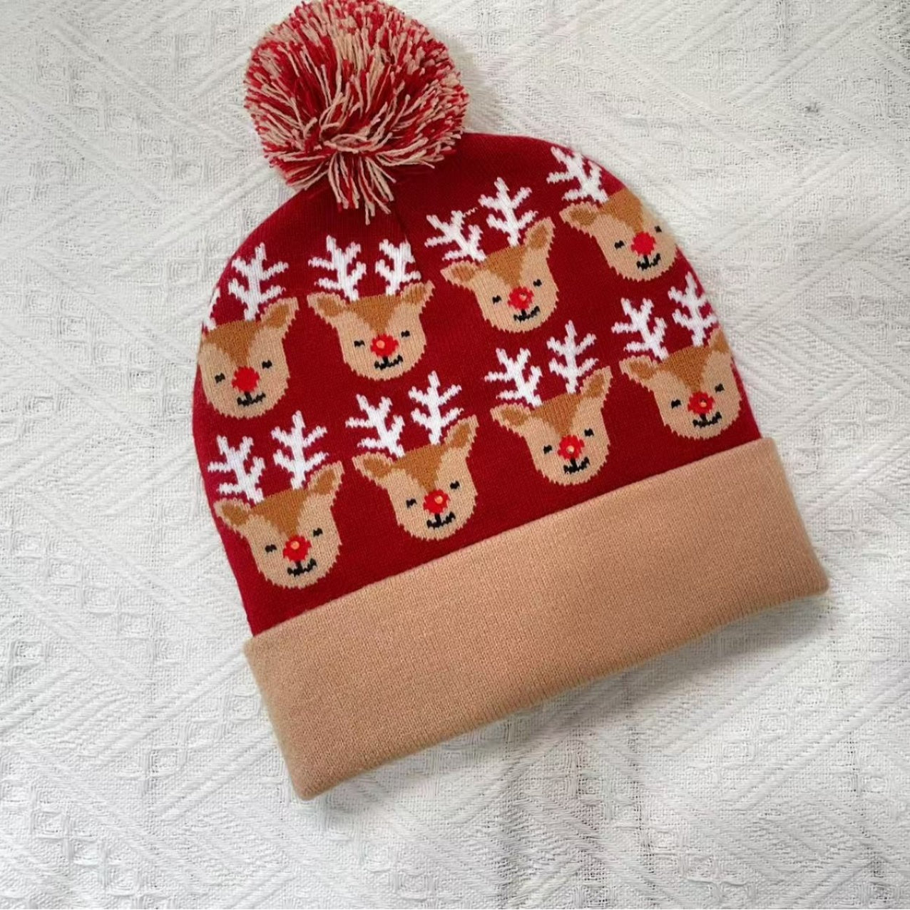 Jacquard Knit Christmas Hat