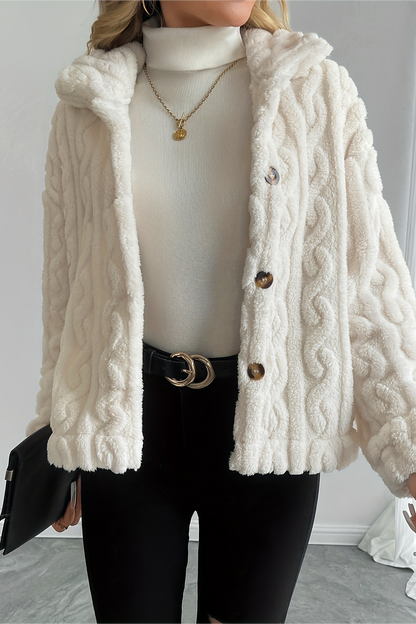 Double Fleece Cable Knit Soft Plush Warm Christmas Outerwear