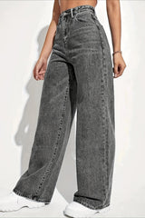 High Waist Chic Straight Relaxed Jeans