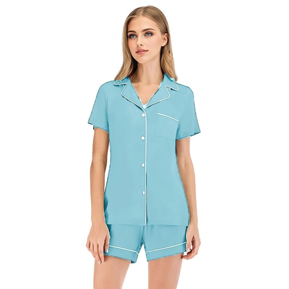 JuliaFashion-Cozy Short Sleeve Lounge Wear