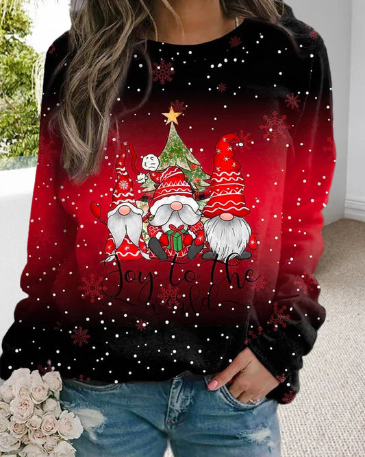 Gradient Christmas Sweatshirt Sweaters-L