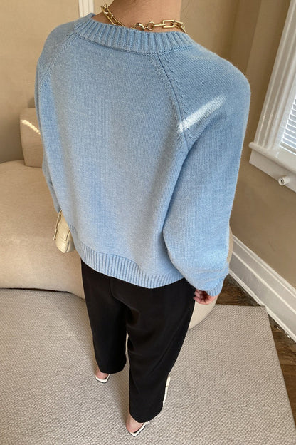 Jade Button Raglan Christmas Cardigan