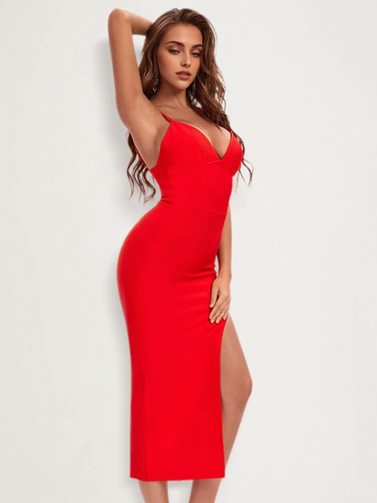 JuliaFashion - 2024 Sexy V-Neck Spaghetti Strap Club Celebrity Runway Dress