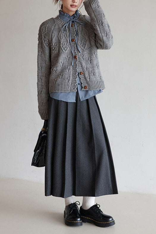 Vintage Crochet Knit Christmas Cardigan