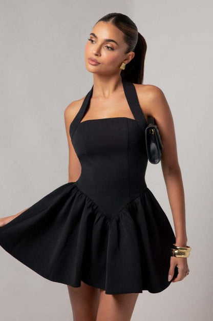 High Waist Backless Slip Dress