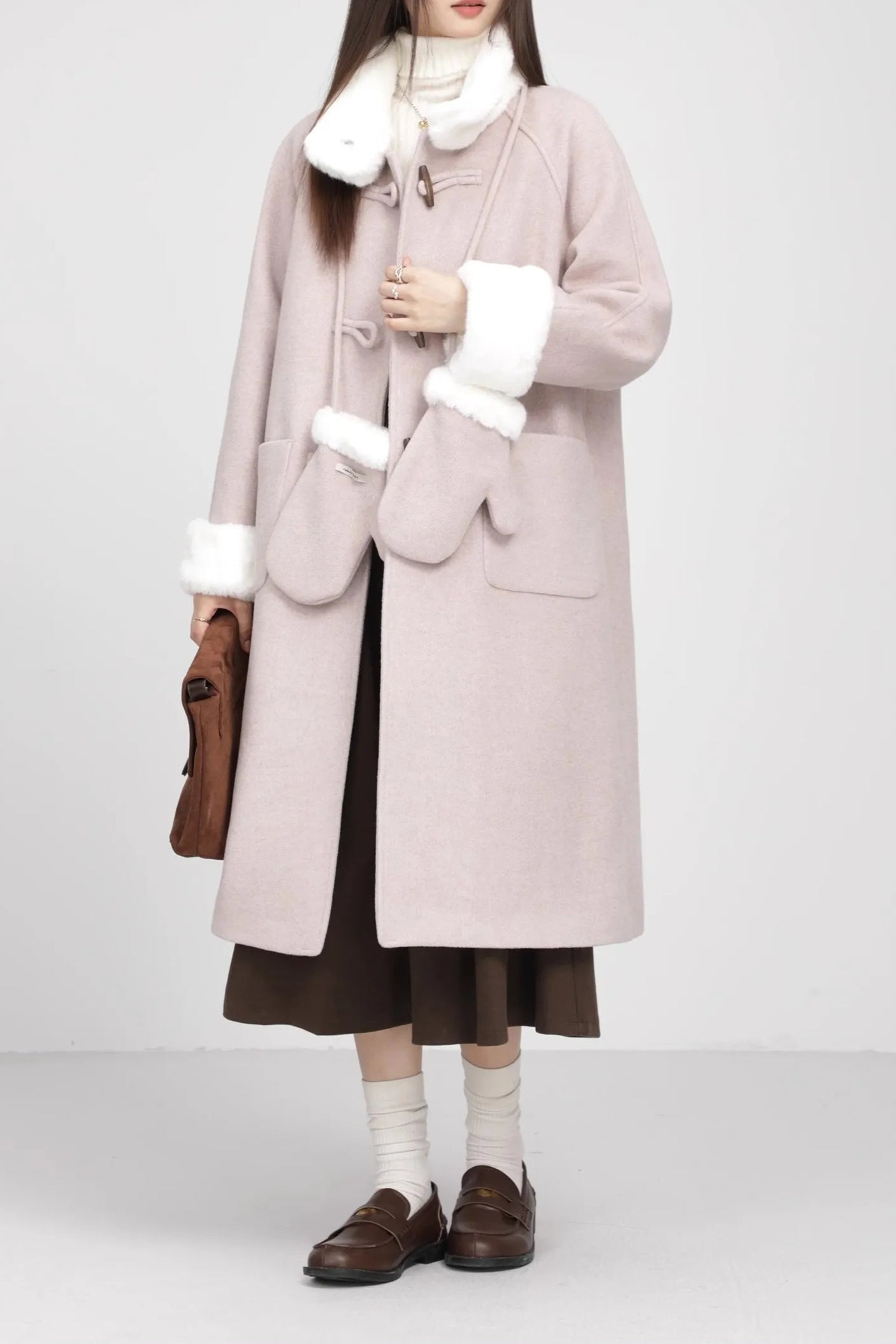 Retro Patchwork Horn Button Christmas Outerwear