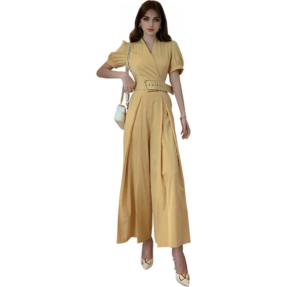 JuliaFashion - Summer Sheer Elegant Lantern Sleeve Jumpsuits