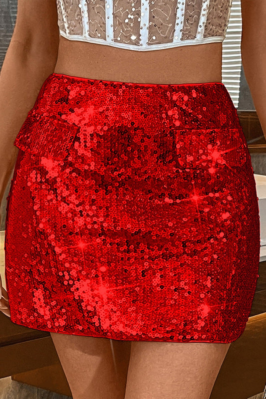 Sequin Bodycon Mini Christmas Skirt