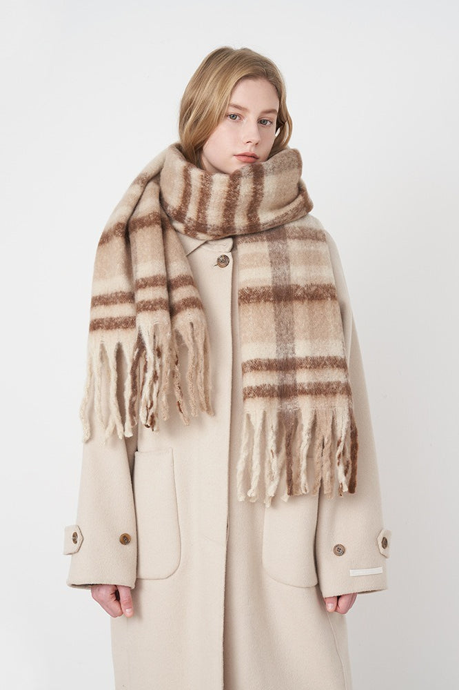 Vintage Plaid Cozy Knit Christmas Scarf