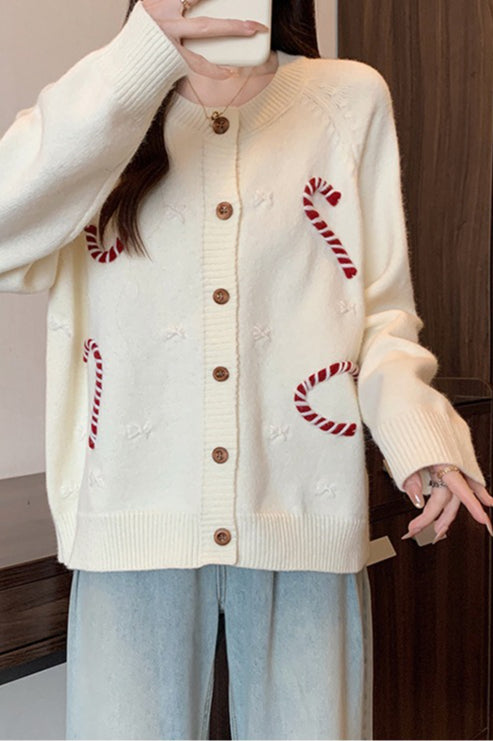 Soft Crochet Knit Christmas Cardigan