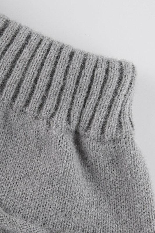 Cable Knit Pom Pom Trim Christmas Skirt