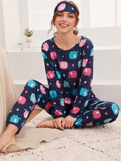 JuliaFashion - 2024 Soft Cute Cartoon Pajamas Set