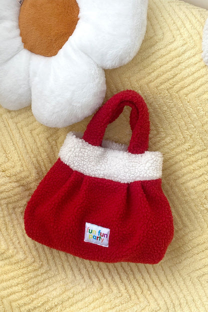 Cute Fuzzy Lamb Wool Handheld Bento New Year Gift Bag