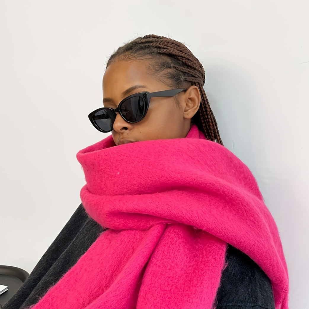 Solid Color Mohair Christmas Scarf