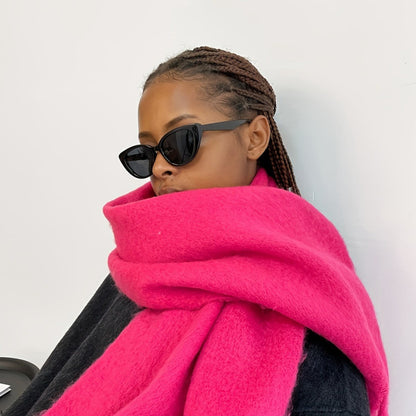 Solid Color Mohair Christmas Scarf