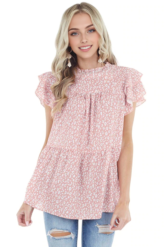 Julia Fashion - Floral Cozy Smock Hem Top