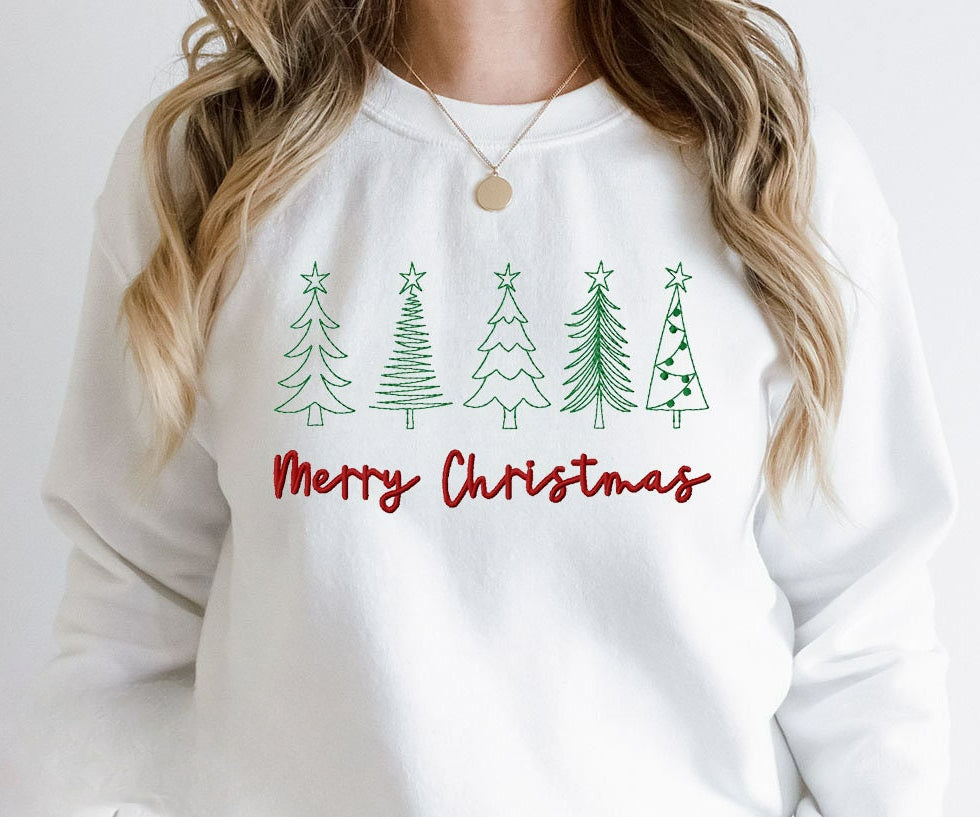 Cute Literary Pencil Drawing Marry Christmas Slogan Girl Hoodie Hoodies-L