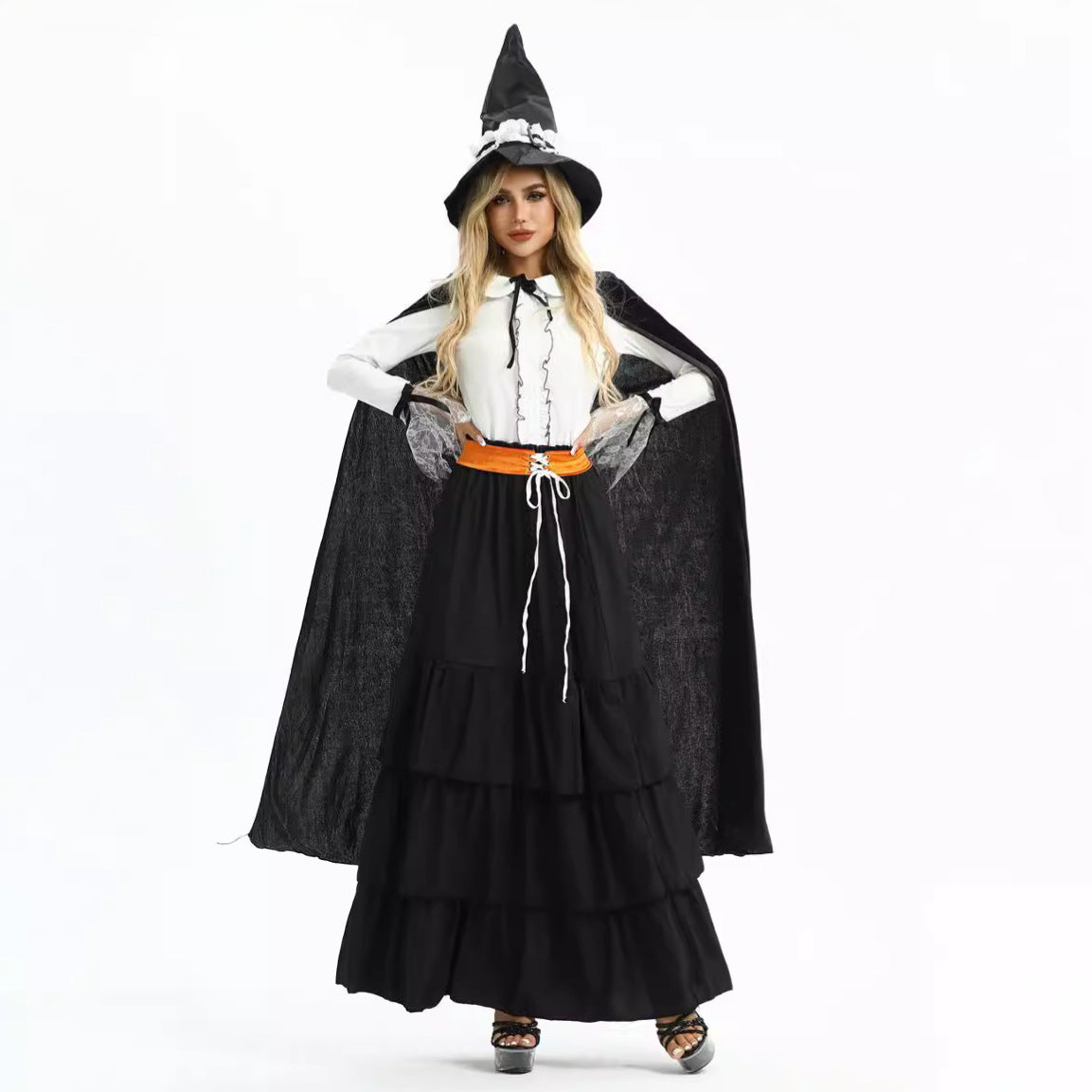 Halloween Wizard Sexy Witch Magic Long Skirt Festival Outfit Carnival Attire