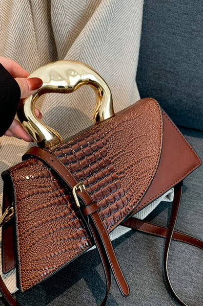 Crocodile Pattern PU Chic Tote Shoulder Crossbody Bag