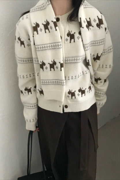 Tassel Knit Christmas Cardigan