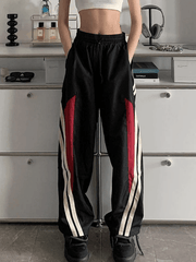 Contrast Long Graceful Sleeve Crop Top Pants