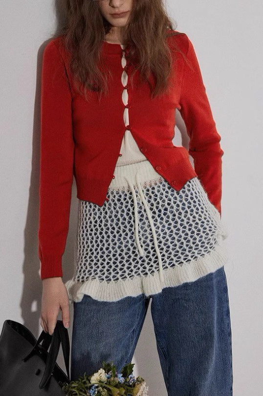 Colorblock Fake Two Piece Christmas Cardigan