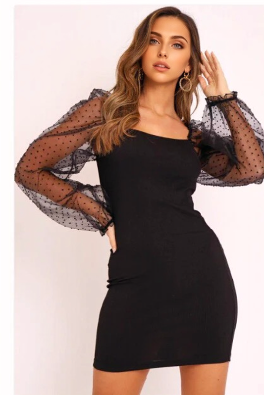 Julia Fashion - New Summer Women Mesh Sheer Bodycon Mini Dress