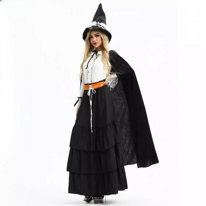 Halloween Wizard Sexy Witch Magic Long Skirt Festival Outfit Carnival Attire