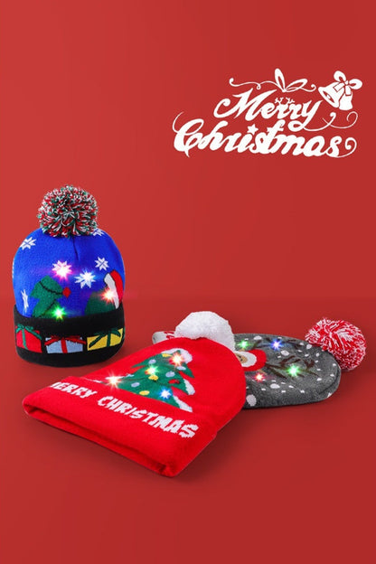 Light Up Tree Pattern Christmas Hat