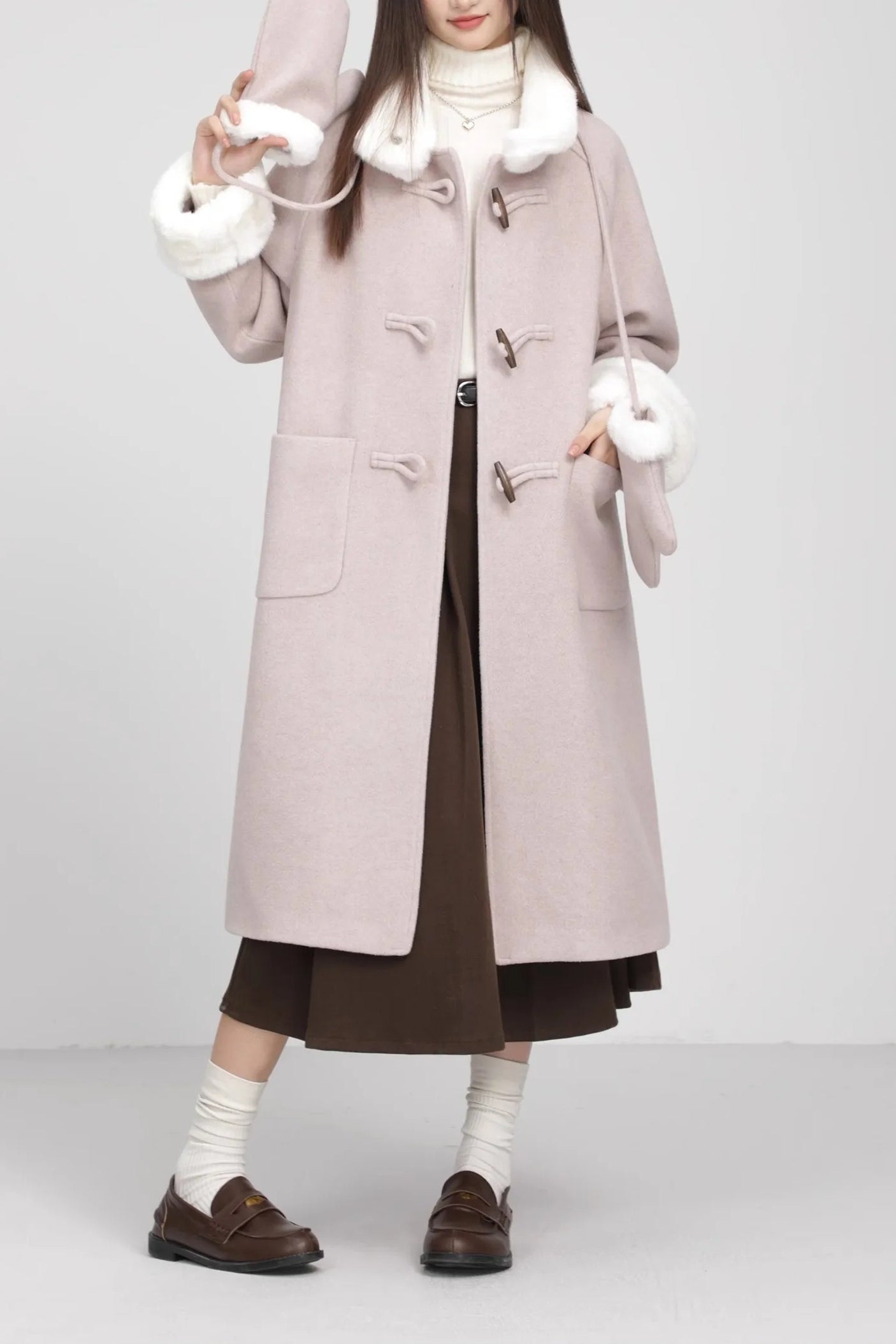 Retro Patchwork Horn Button Christmas Outerwear